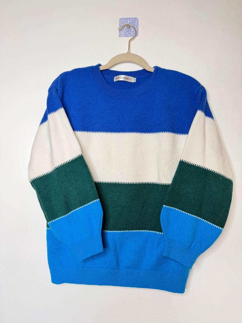 Angashion Color Block Knit Sweater – Size M
